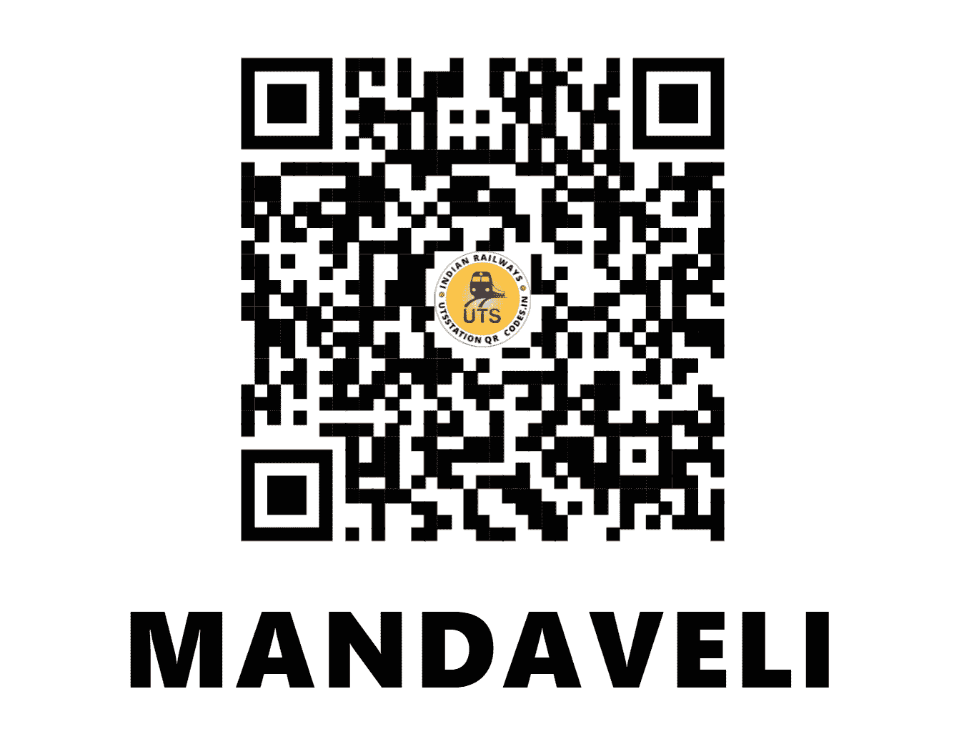 UTS QR Code for MANDAVELI - MNDY - SR (TAMIL NADU)